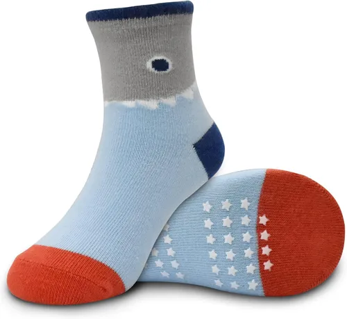 Vista 5 de ELUTONG Kids Non Slip Socks Grip Ankle Sticky Toddler Socks 12 Pairs for 1-33-55-7 Years Old Boys Girls Infant Baby