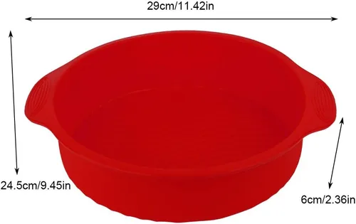 Vista 9 de Omabeta CakeNon Stick Forma Redonda 11inch Cake Baking Pan Silicona Calor para Pastel de Capa (rojo)