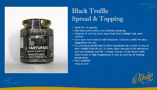 Vista 2 de Coluccio - La Tartufata: Crema y cobertura de trufa negra, tarro de 5.6 oz