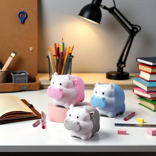 Vista 5 de 1 sacapuntas de diseño de ganado lindo vaca buey lindo kawaii lápices sacapuntas regalos niñas papelería suministros de oficina bonito diseño