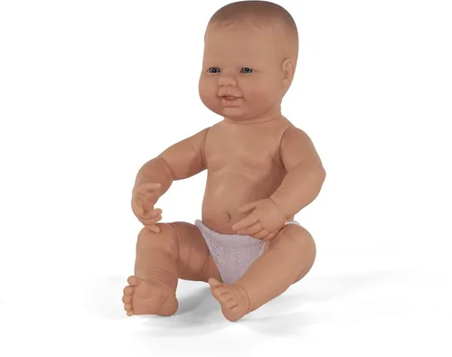 Vista 8 de Miniland Muñeco 15 3/4'' Niño Hispano Recién Nacido - Hecho en España, Anatómicamente Correcto, Calidad