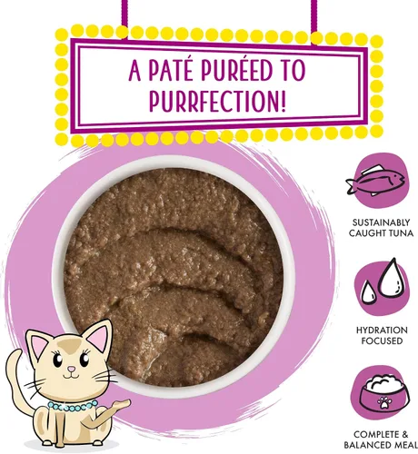Vista 3 de Weruva Comida húmeda para gatos, Tic Tac Whoa con paté de atún y salmón, lata de 5.5 onzas, paquete de 8
