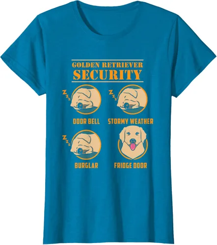 Vista 78 de Camisa Golden Retriever de seguridad Golden Retriever para perro divertido, Negro, S