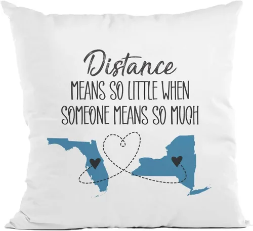 Vista 3 de CANARY ROAD Personalized Distance Means Little Pillow Custom Moving Pillow Dorm Decor Personalized College Accessories Gifts for Her