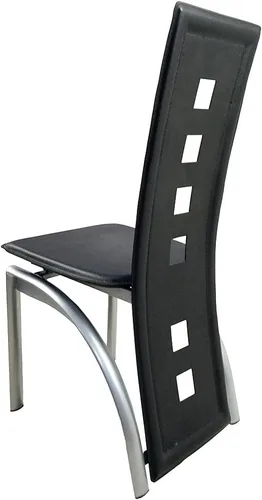 Vista 5 de lapday Juego de mesa de comedor de 5 piezas, mesa rectangular de vidrio templado de 42 pulgadas y 4 sillas de cuero con respaldo alto para desayuno