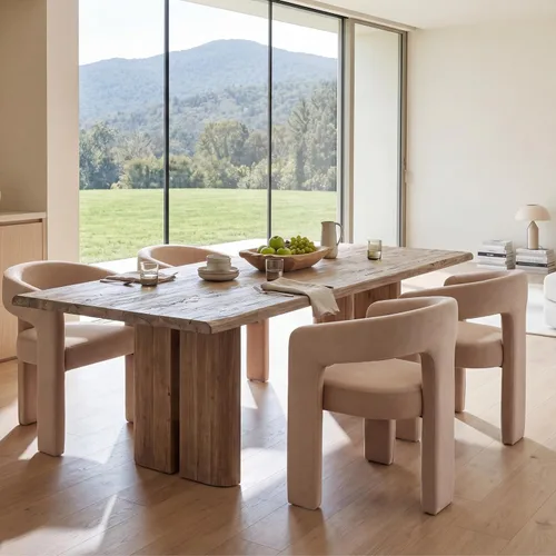Vista 40 de Silla moderna de comedor en barril, silla de cocina acentuada tapizada en cuero sintético con brazos, silla lateral cómoda para sala de blanco