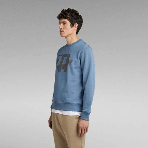 Vista 5 de G-STAR Sudadera de cuello redondo con estampado prémium para hombre Resumen: Azul