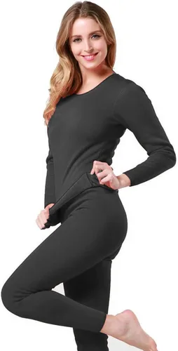 Vista 2 de 9M - Conjunto de ropa interior térmica con forro polar ultrasuave para mujer