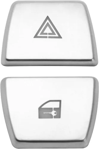 Vista 2 de x xotic tech Interruptor de bloqueo de ventana de luz de emergencia, botón de ventilación de CA, compatible con BMW Serie 5 6 7 X3 (plateado)