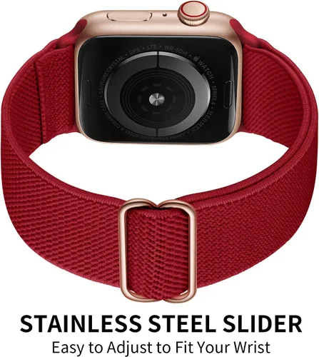 Vista 2 de OXWALLEN - Correa elástica Solo Loop de nailon y de tamaño XL, compatible con Apple Watch de 38 mm y 40 mm, correa trenzada, deportiva, ajustable