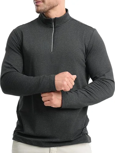 Vista 2 de MARAMI Sudadera de manga larga con forro polar UPF50+ para hombre, con cremallera de un cuarto, sudadera de golf
