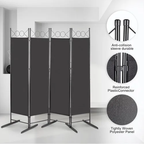 Vista 8 de Divisor de habitación, 6 pies de alto, plegable, de privacidad, separador de habitación portátil para separador, divisores de pared independientes