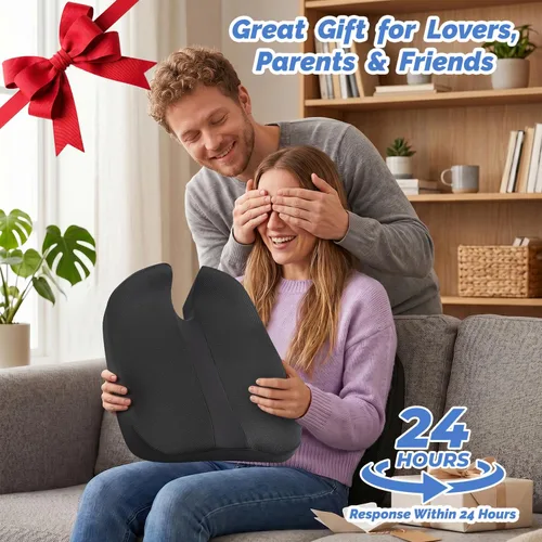 Vista 7 de Memory Foam Car Seat Cushion for Driving for Good View & Sciatica Relief Black