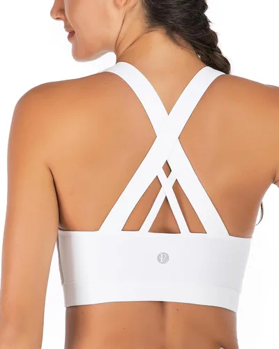 Vista 56 de RUNNING GIRL - Sujetadores deportivos para mujer, sujetadores deportivos con tiras acolchadas y espalda cruzada de apoyo medio con copas extraíbles