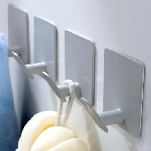 Vista 7 de DELITON Ganchos adhesivos – Paquete de 4 ganchos de pared para toallas/abrigos, para baño o cocina (negro mate, acero inoxidable)