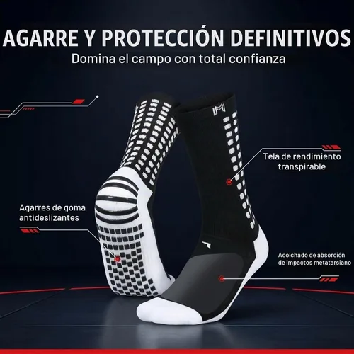 Vista 3 de MediCaptain Calcetines de fútbol con acolchado metatarsiano Calcetines de fútbol antideslizantes con protección acolchada para los pies para Negro
