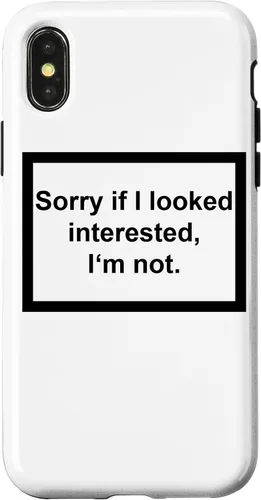 Vista 5 de iPhone 16 Sorry If I looking Interested I'm not - Funda de regalo con frase divertida