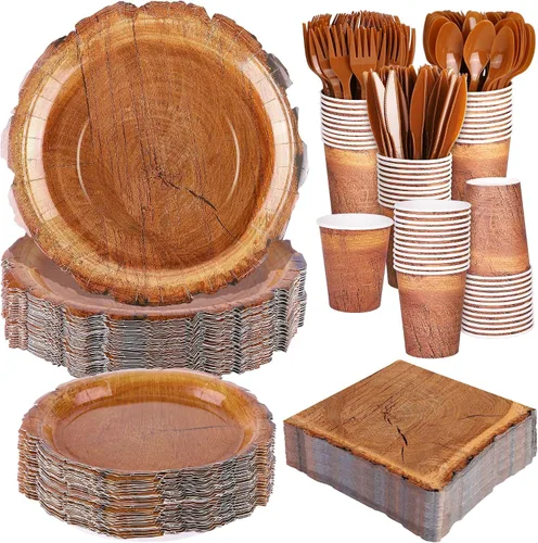 Vista 10 de Kochorie Juego de vajilla desechable de béisbol de 400 piezas, suministros para fiestas de béisbol con platos, tazas, servilletas, cubiertos para 50
