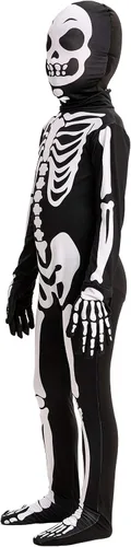 Vista 4 de Disfraz infantil de esqueleto ajustado para Halloween o truco o trato