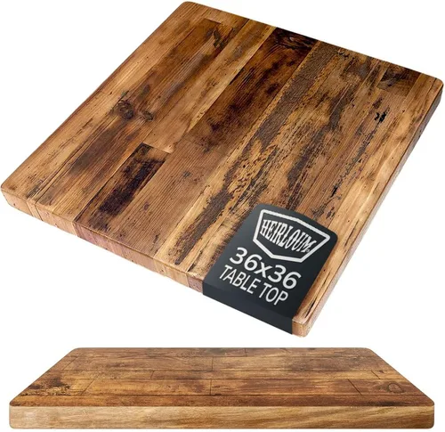 Vista 20 de Mesa de madera recuperada, pieza de madera reciclada rústica perfecta para cocinas, comedor y mesas auxiliares