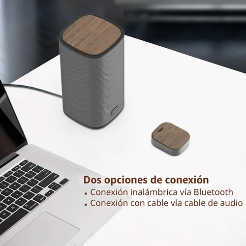 Vista 5 de KEiiD Altavoces Bluetooth para computadora con cápsula de control táctil inalámbrica para PC, portátil/escritorio, altavoces estéreo inalámbricos