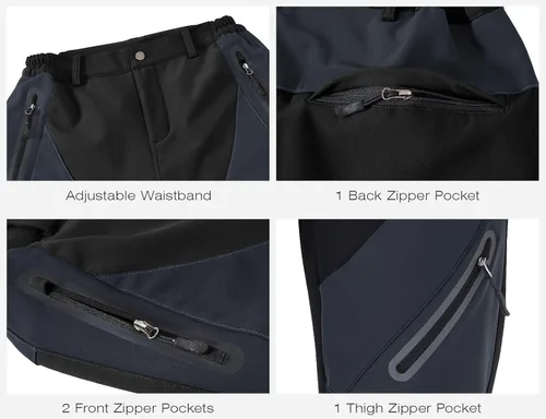 Vista 5 de Rdruko Pantalones de nieve para mujer, impermeables, aislados, con forro polar, térmico, para esquí, senderismo, snowboard