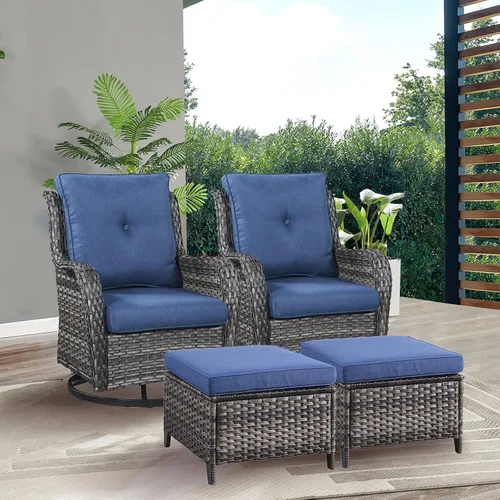 Vista 56 de Rilyson Sofá de mimbre para patio al aire libre, capacidad de peso de 900 libras, sofá grande de mimbre de 3 plazas con cojines de asiento de 4