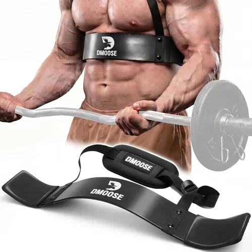 Vista 11 de DMoose Fitness Brazo Blaster para bíceps y tríceps – Aluminio resistente, acolchado suave para el cuello y correas ajustables – Soporte de rizo