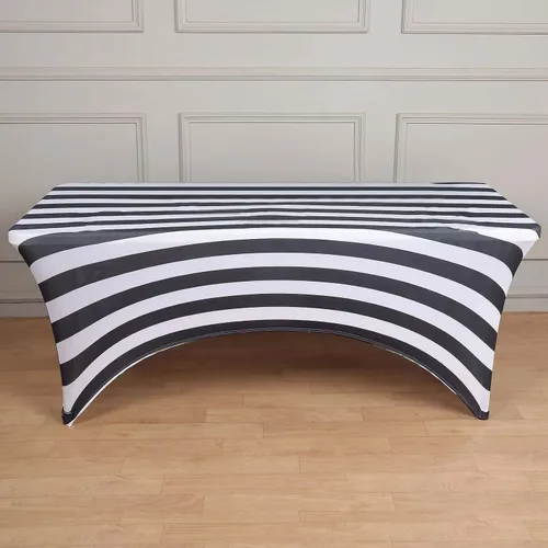 Vista 39 de Efavormart - Mantel rectangular de elastano elástico beige de 4 pies