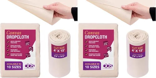 Vista 17 de CCS Lona Protectora de Lona para Pintura – Lona Duck de Algodón Multiusos para Cortinas, Manteles, Telones de Fondo – Cubierta de Piso y Protector
