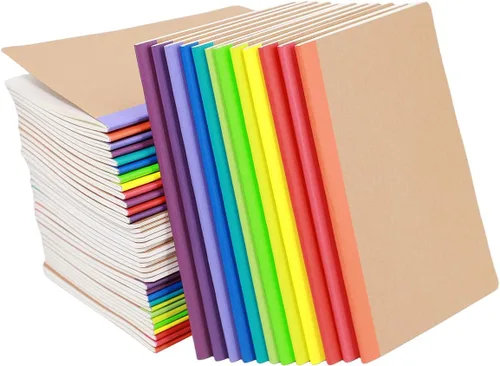 Vista 10 de Paquete de 12 cuadernos rayados con diario a granel, planificador de escritura con papel grueso, 60 páginas, 30 hojas, 21 x 13 cm para suministros
