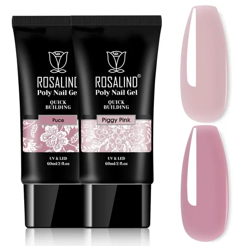 Vista 16 de Rosalind Gel de extensión de poliéster acrílico transparente, paquete de 2 unidades de gel de uñas de 2.1 onzas líquidas, constructor de uñas