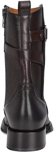 Vista 6 de Bota Cuadra para hombre en piel bovina negra con cierre de cremallera, 1J2JRS Negro