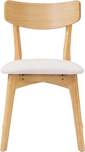 Vista 6 de Mid-Century Modern Walnut Finish Upholstered Dining Chairs Set of 4 - Rubberwood Frame Dining Room Chairs, Kitchen Chairs, Table & Chair Sets, Desk