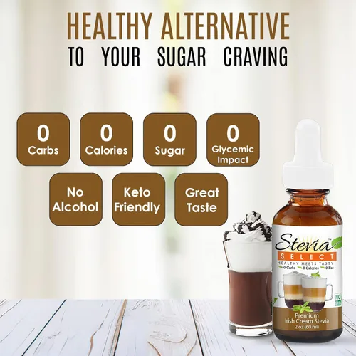 Vista 3 de Stevia Drops Irish Cream, English Toffee & Vanilla Stevia Select Keto Coffee - Paquete de sabores de stevia sin azúcar (3)