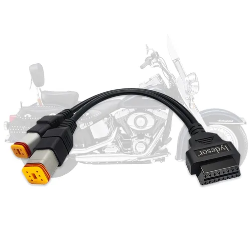 Vista 6 de Cable Obd2 para Harley 4 pines+6 pines 2 en 1 Adaptador de escáner OBD para motocicleta, conector OBD compatible con muchas herramientas