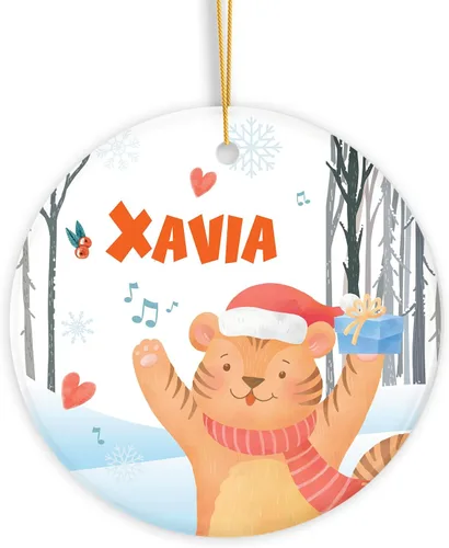 Vista 18 de Adorno de muñeco de nieve personalizado, muñeco de nieve de Papá Noel, adorno de Navidad con nombre personalizado, lindo adorno de muñeco de nieve