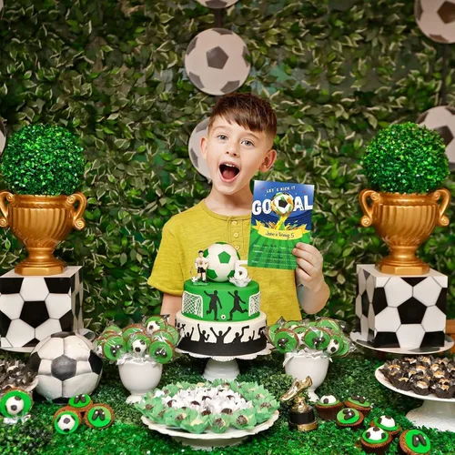 Vista 7 de WERNNSAI 24 Juego de Invitaciones de Cumpleaños de Fútbol con Sobres - Suministros de Fiesta de Fútbol para Niños, Niños, Deporte de Fútbol