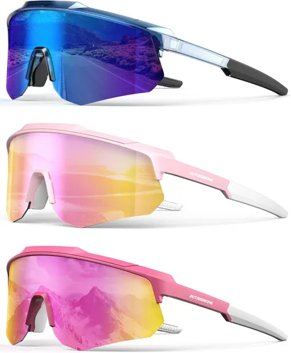 Vista 18 de Lentes de sol deportivos polarizados para hombres y mujeres, lentes UV400 de una sola pieza, para béisbol, correr, ciclismo, pesca