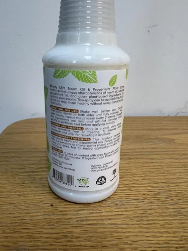 Vista 8 de Mighty Mint Spray nutritivo para plantas de aceite de neem y menta, brillo natural de hojas para uso en interiores y exteriores, fórmula a base