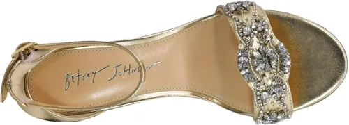 Vista 6 de Betsey Johnson Sandalia de tacón Sb-Mel para mujer, Oro