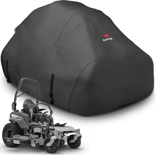 Vista 9 de Cubierta para Cortacésped de Montar, Tejido Impermeable de Grado Marino 420D - Ajuste Universal para John Deere, Cub Cadet, Craftsman, etc. Cubre