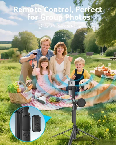 Vista 6 de Acer Gadget - Trípode de seguimiento facial automático para iPhone/teléfono celular/Android/cámara con luz y control remoto, 64 pulgadas, sin