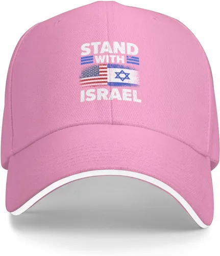 Vista 13 de Kkaingg Stand with Israel USA Flags, Support Israeli Baseball Cap Women Trucker Hat Men Dad Hat Adjustable Snapback Hat Black