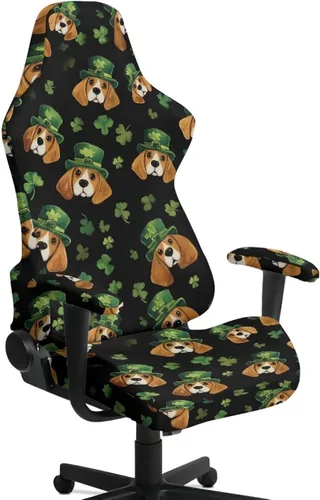 Vista 35 de Suobstales Aztec Leopard American Tribal Pattern Gaming Chair Cover Stretch Slipcover with Armrest Covers, Washable Elastic Protector Universal