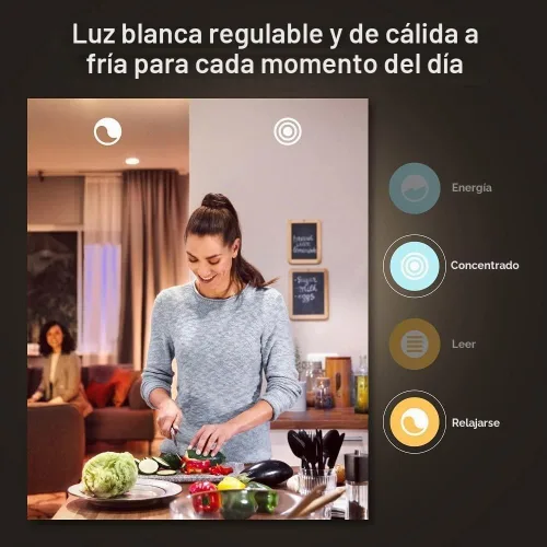 Vista 4 de Philips Hue Bombillas LED inteligentes A19 – Bombillas de 75 W sin parpadeo – Control con Hue App – Compatible con Alexa, Google Assistant y Apple