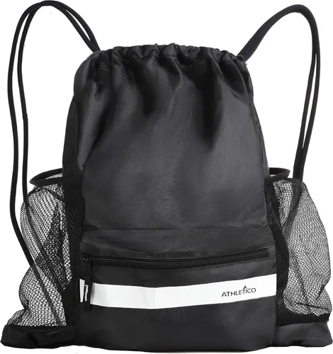 Vista 8 de Athletico Bolsa de fútbol con cordón: mochila de fútbol para niños o niñas también puede llevar baloncesto o voleibol