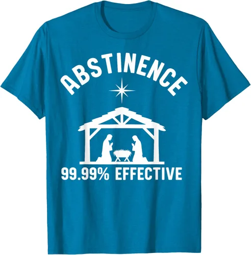 Vista 9 de Abstinence 99.99 Percent Effective Nativity Christmas Joke T-Shirt