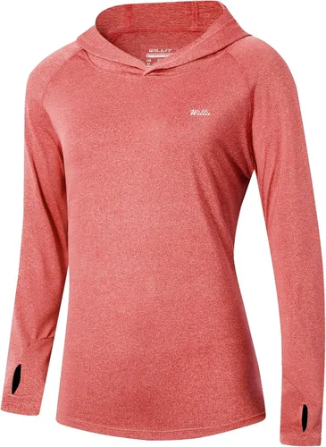 Vista 32 de Willit - Sudadera con capucha y protección solar FPU 50+ para mujer, camiseta de manga larga con FPS, ligera, para exteriores, senderismo, pesca