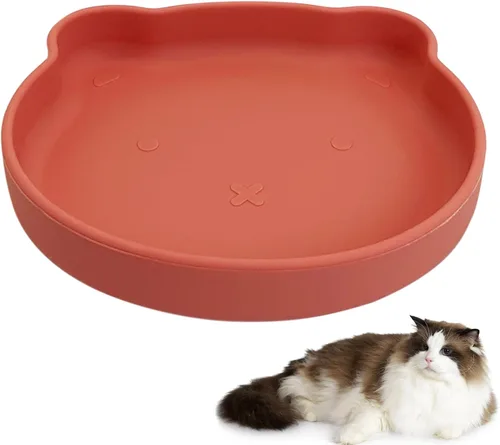 Vista 30 de Tazón de silicona poco profundo para perros, tazones de comida para gatos de 7 pulgadas, platos planos para cachorros, lindos platos para fatiga